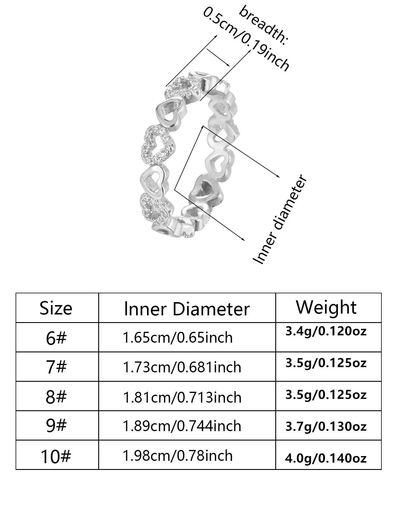 Elegant Hollow out Heart Design Rhinestone Decorated Ring, Heart Shaped Ring, Elegant Everyday Ring, Stackable Rings, Fashion Accessories for Women, Trendy All-match & Exquisite Jewelry for Birthday Gift, Dainty Stacking Rings HNJZ0038