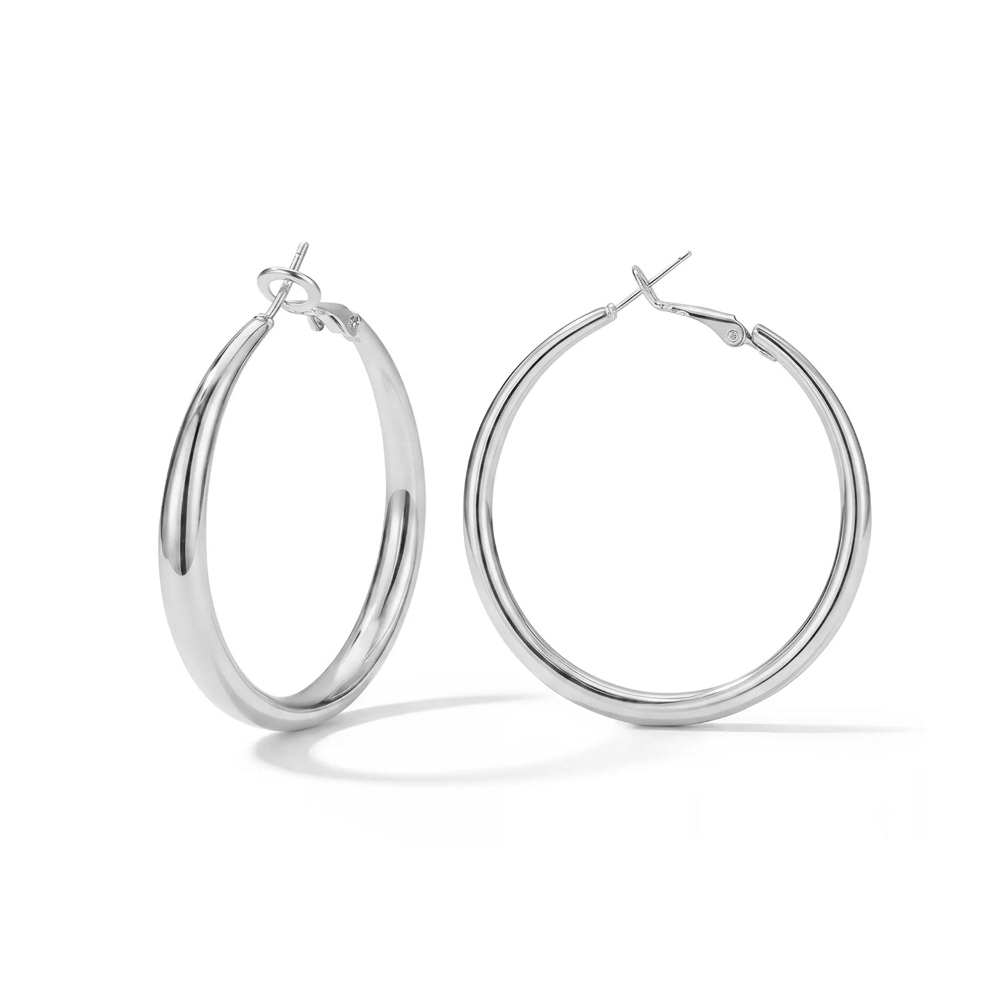 Gold Silver Hoop Earrings for Women Hypoallergenic Stainless Steel Lightweight Large Small Hoops Set 30mm 40mm 50mm 60mm Daily Wear Gift for Girlfriend Wife Mom HNEH0006