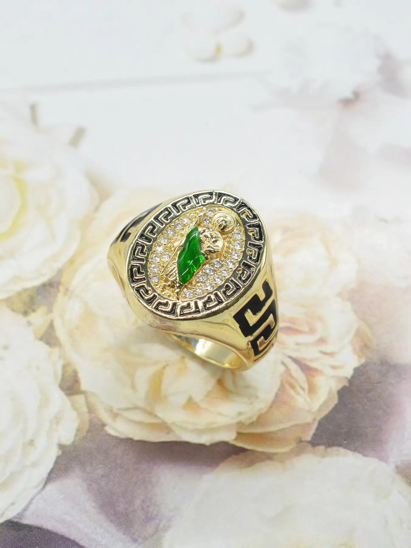 Men's Elegant Rhinestone Decorated Copper Ring, Fashion Jewelry for Party & Daily Clothing Decor, Trendy All-match Jewelry for Birthday Gift, Statement Rings HNJZ0028
