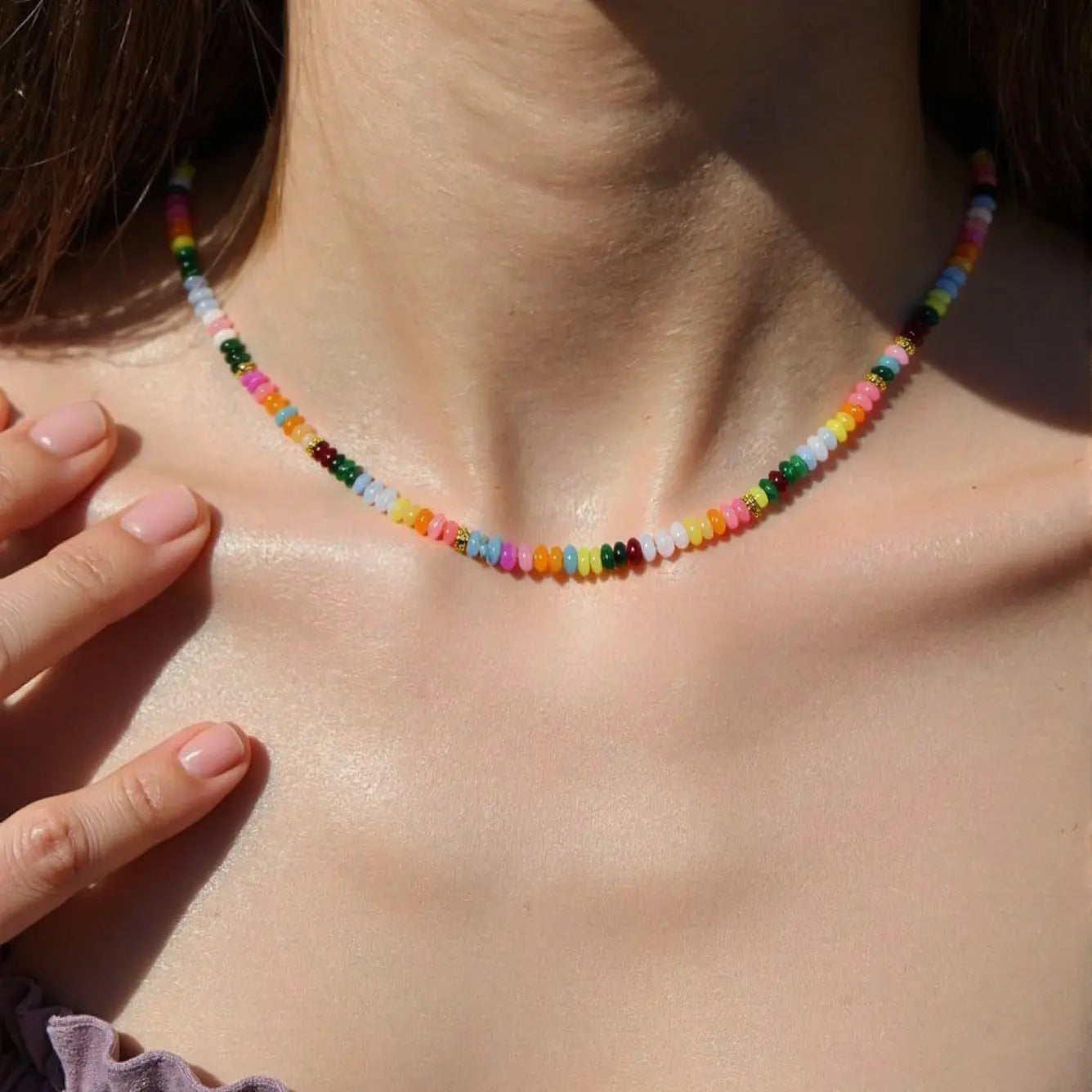 Boho Beaded Gemstone Necklace, Vibrant Mix & Creativity Crystal Energy, Gift for her, Friendship Necklace, Holiday Haul Deals, Colorful Energy Necklace, Spring Essentials, Meaningful Mother’s Day Gift for Mom HNXL0029