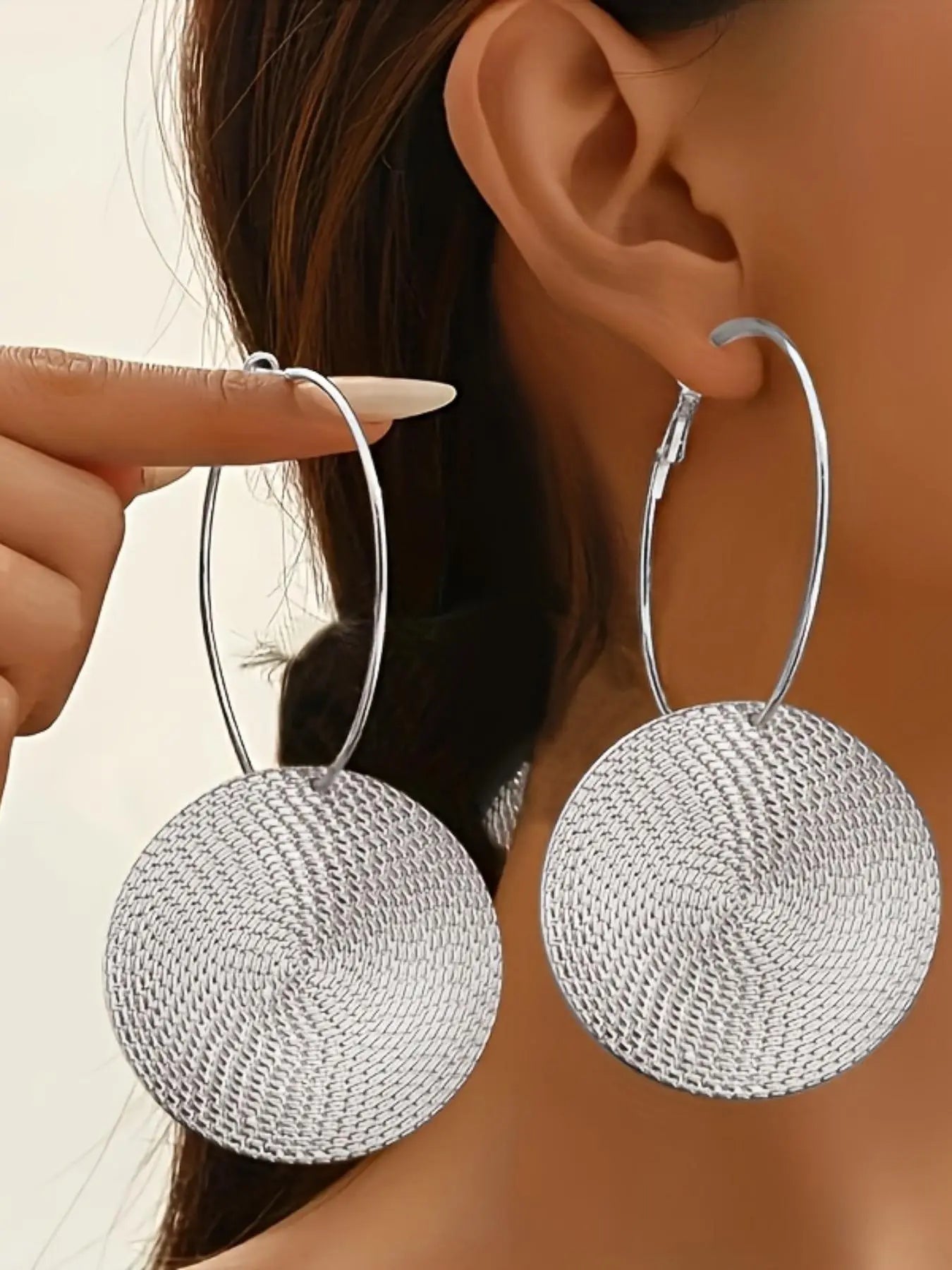 Fashionable Round Shaped Hoop Earrings, Circle Shape Earrings, Fashion Jewelry for Party, Daily Clothing Decor, Trendy All-match & Exquisite Jewelry for Birthday Gift HNEH0009