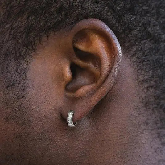 Gold Hoop Earrings for Big Ear Men Cartilage Huggie Simple Lightweight Valentine's Day Gift HNEH0005