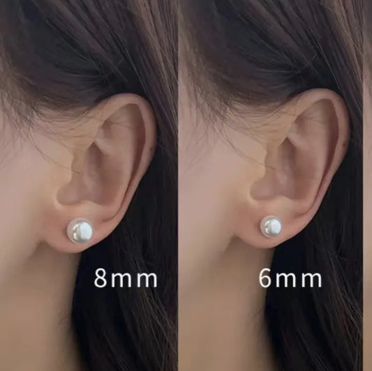 s925 Silver needle pearl ear studs are high-end, stylish and trendy earrings for women. They are fashionable, niche, simple and versatile accessories HNEH0003