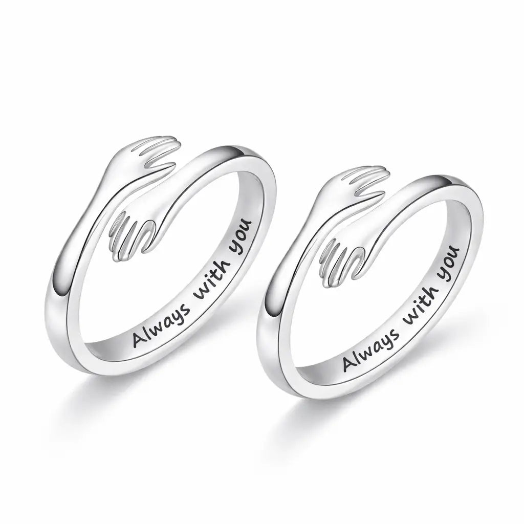 Hug Ring for Daughter/Granddaughter Valentine’s Day Gift – “I Will Always Love You” (No Ring Box) HNJZ0010
