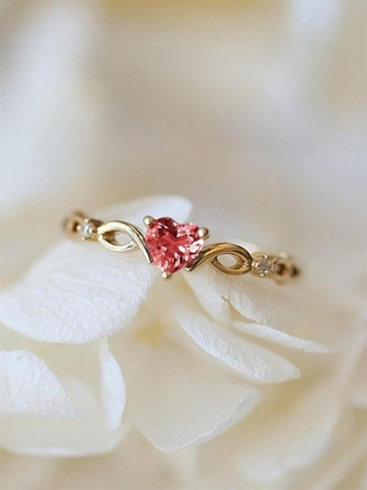 Mother's Day Gift Women's Elegant Rhinestone Decor Heart Design Promise Ring, 1 Piece Trendy Exquisite Engagement Ring, Chic F ashionable Dainty Jewelry As Gift for Girlfriend, Wedding Promise Rings, Promise Ring Gf HNJZ0027