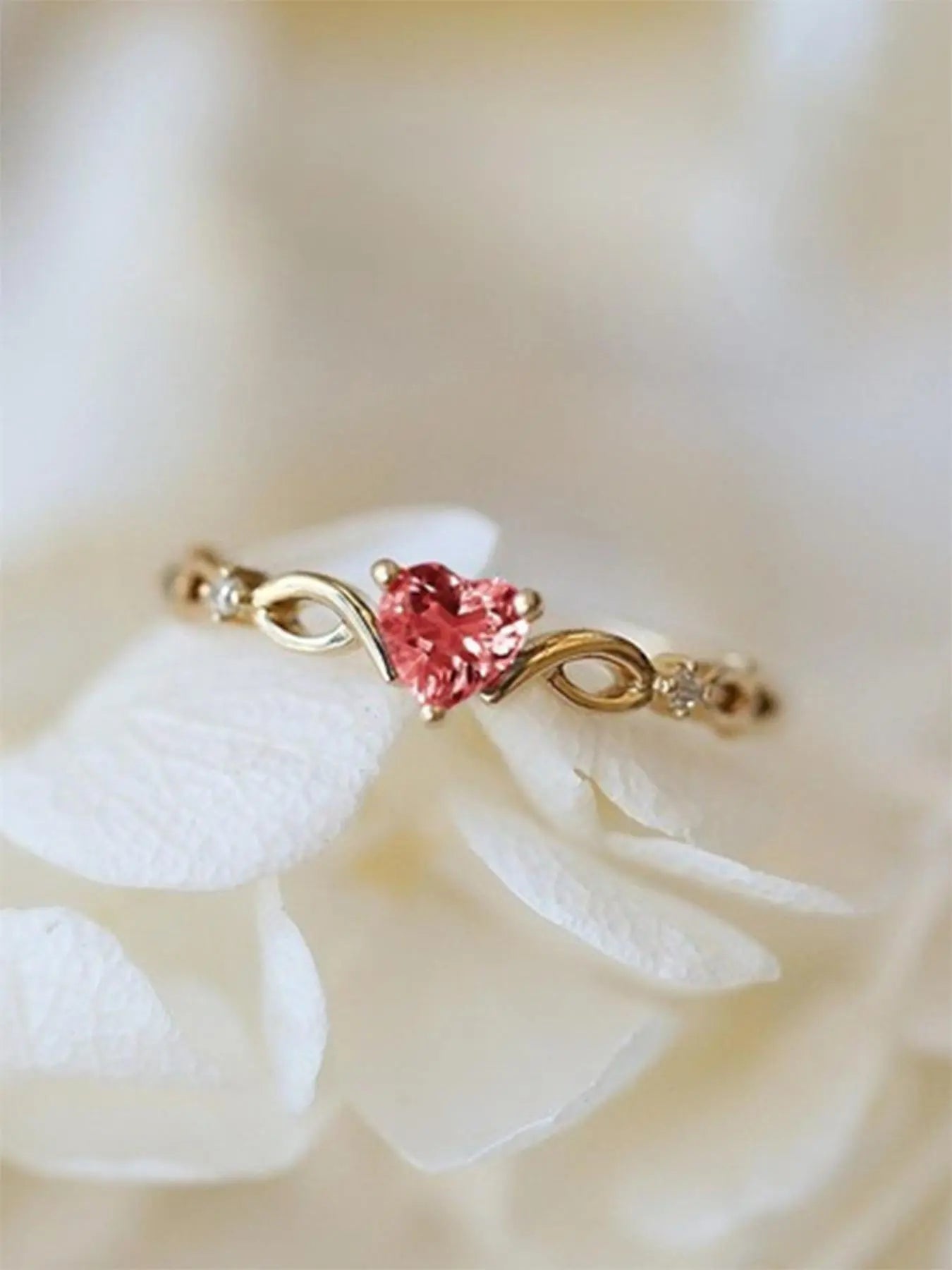 Mother's Day Gift Women's Elegant Rhinestone Decor Heart Design Promise Ring, 1 Piece Trendy Exquisite Engagement Ring, Chic F ashionable Dainty Jewelry As Gift for Girlfriend, Wedding Promise Rings, Promise Ring Gf HNJZ0027