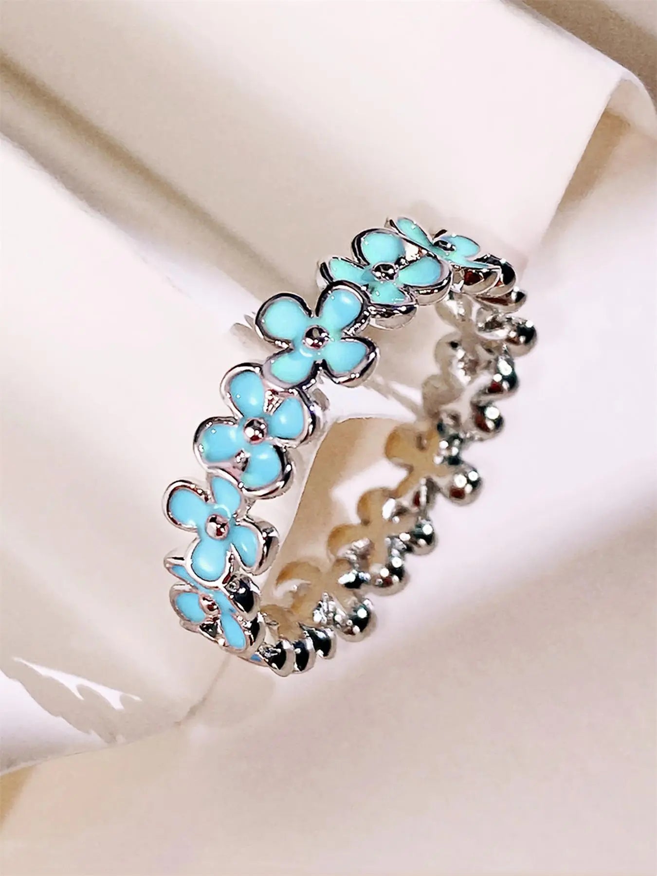 Mother's Day Gift Fashion Flower Design Cuff Ring, Unique Rings for Women, Elegant Women's Accessories for Wedding & Engagement, Casual Matching Jewelry for Party, Daily Clothing, Statement Ring HNJZ0020