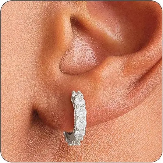 Gold Hoop Earrings for Big Ear Men Cartilage Huggie Simple Lightweight Valentine's Day Gift HNEH0005