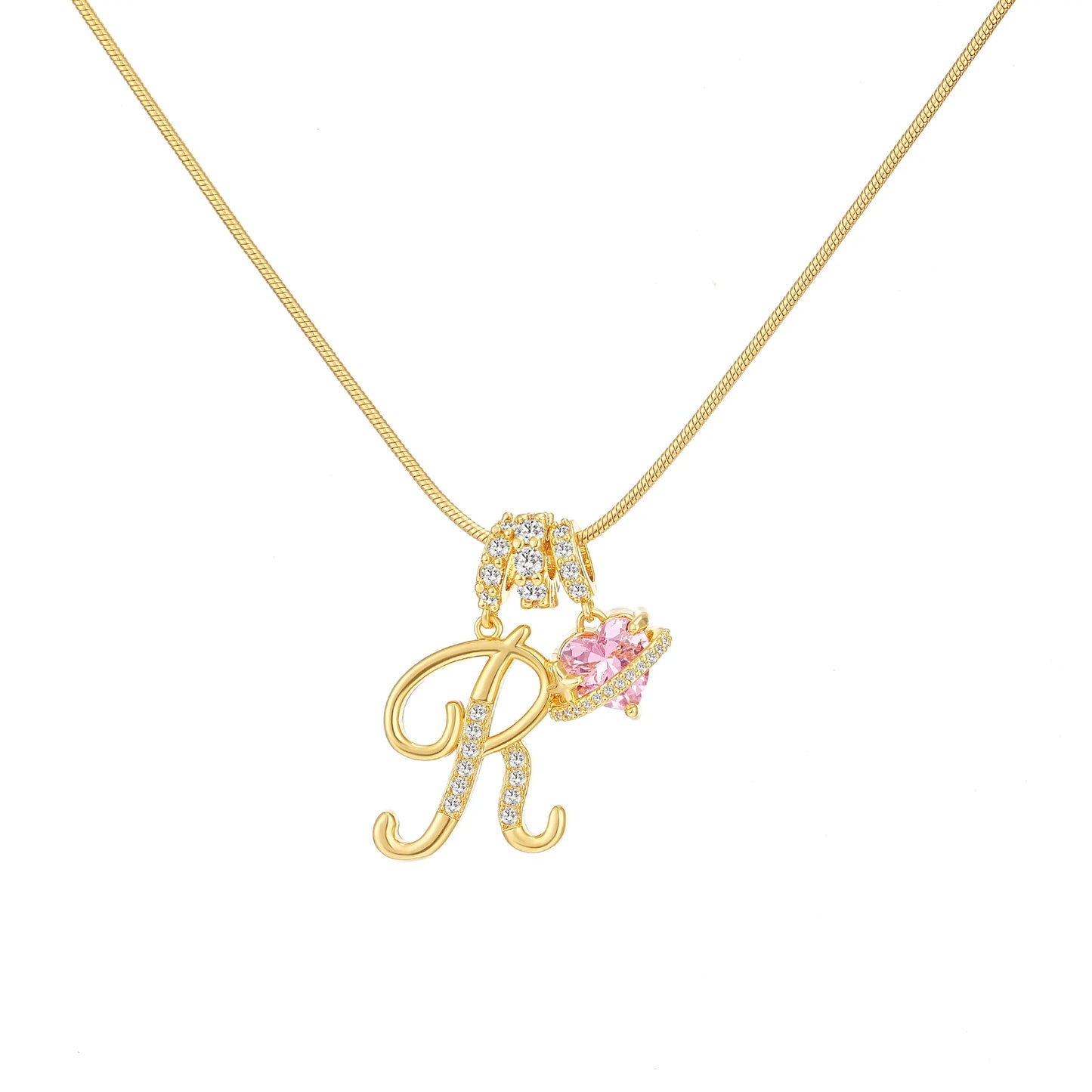 Art-designed personalized name letter necklace, free of allergenic ingredients, with adjustable size. It is an excellent Valentine's Day gift for women and girls HNXL0009