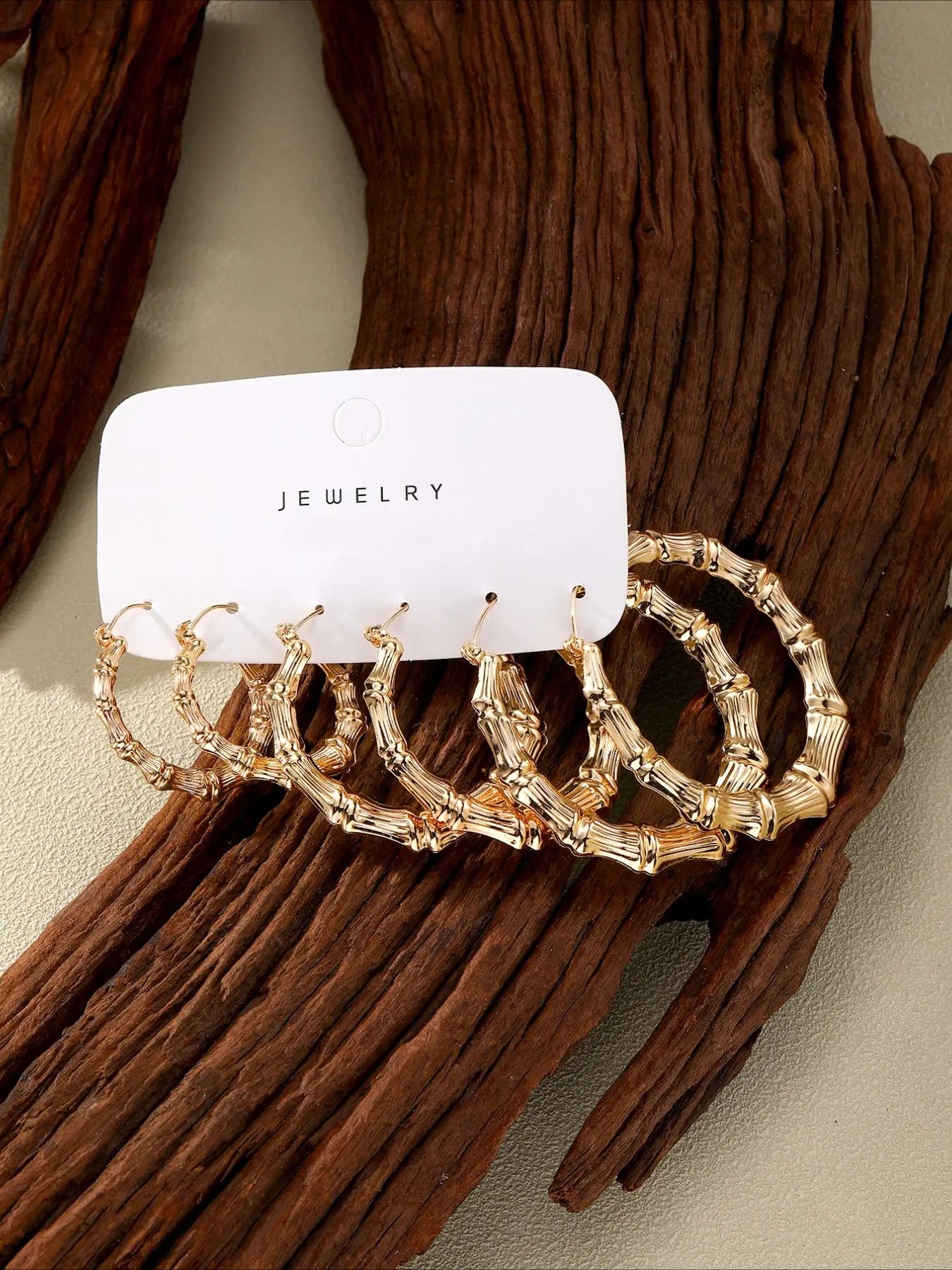 Creative Bamboo Joint Design Hoop Earrings, Hoop Earring Sets, Fashionable Jewelry for Women & Girls, Trendy All-match & Exquisite Jewelry for Birthday Gift, High Quality Earrings HNEH0017