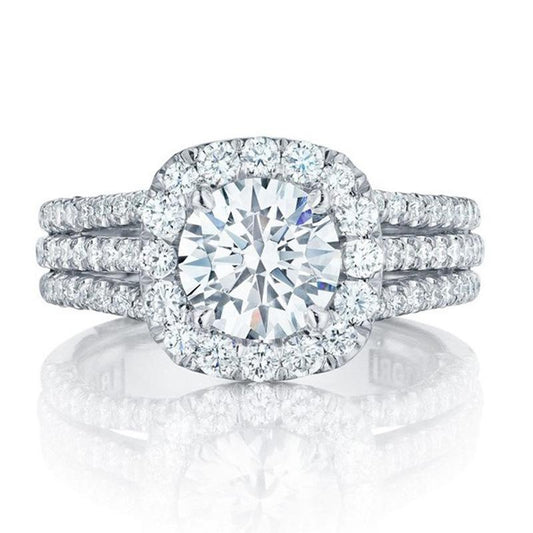 Full Pavé Ring, Three-Row Design, Elegant Jewelry for Women Statement Piece Sparkling Stones Premium Material HNJZ0017
