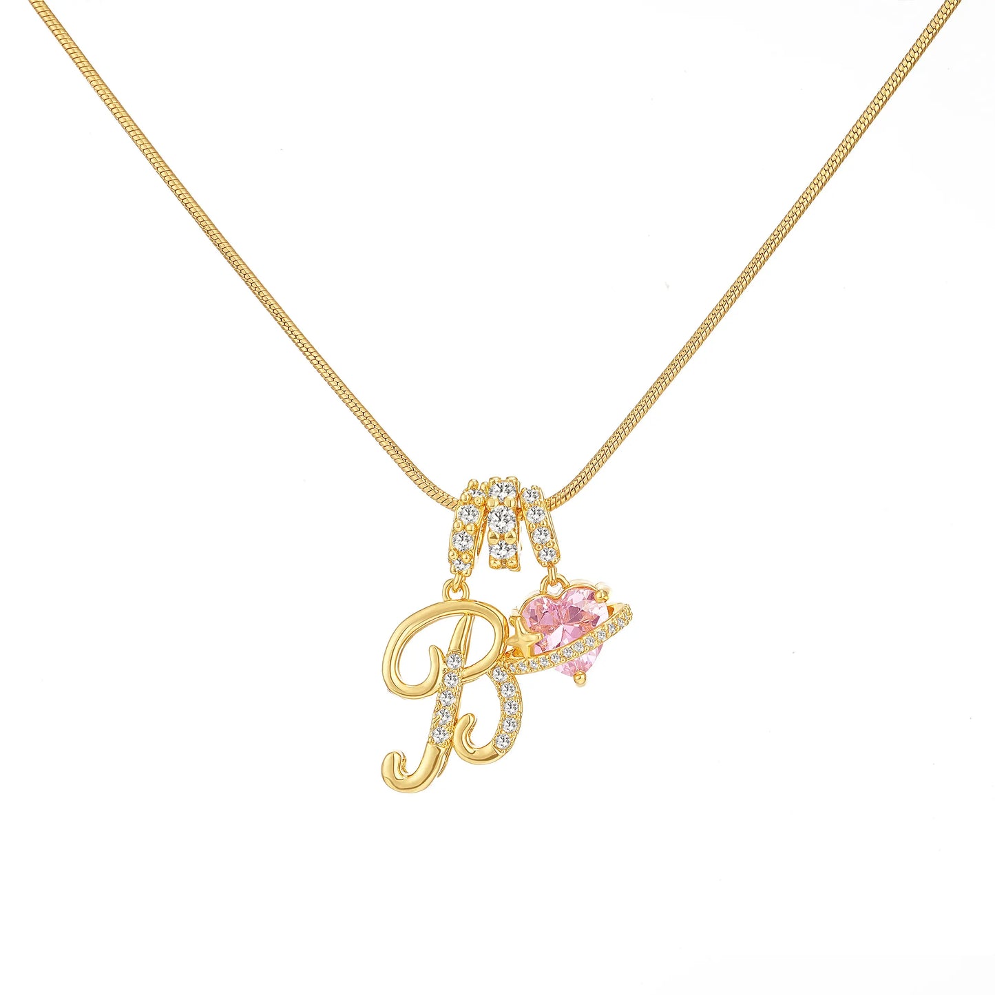Art-designed personalized name letter necklace, free of allergenic ingredients, with adjustable size. It is an excellent Valentine's Day gift for women and girls HNXL0009