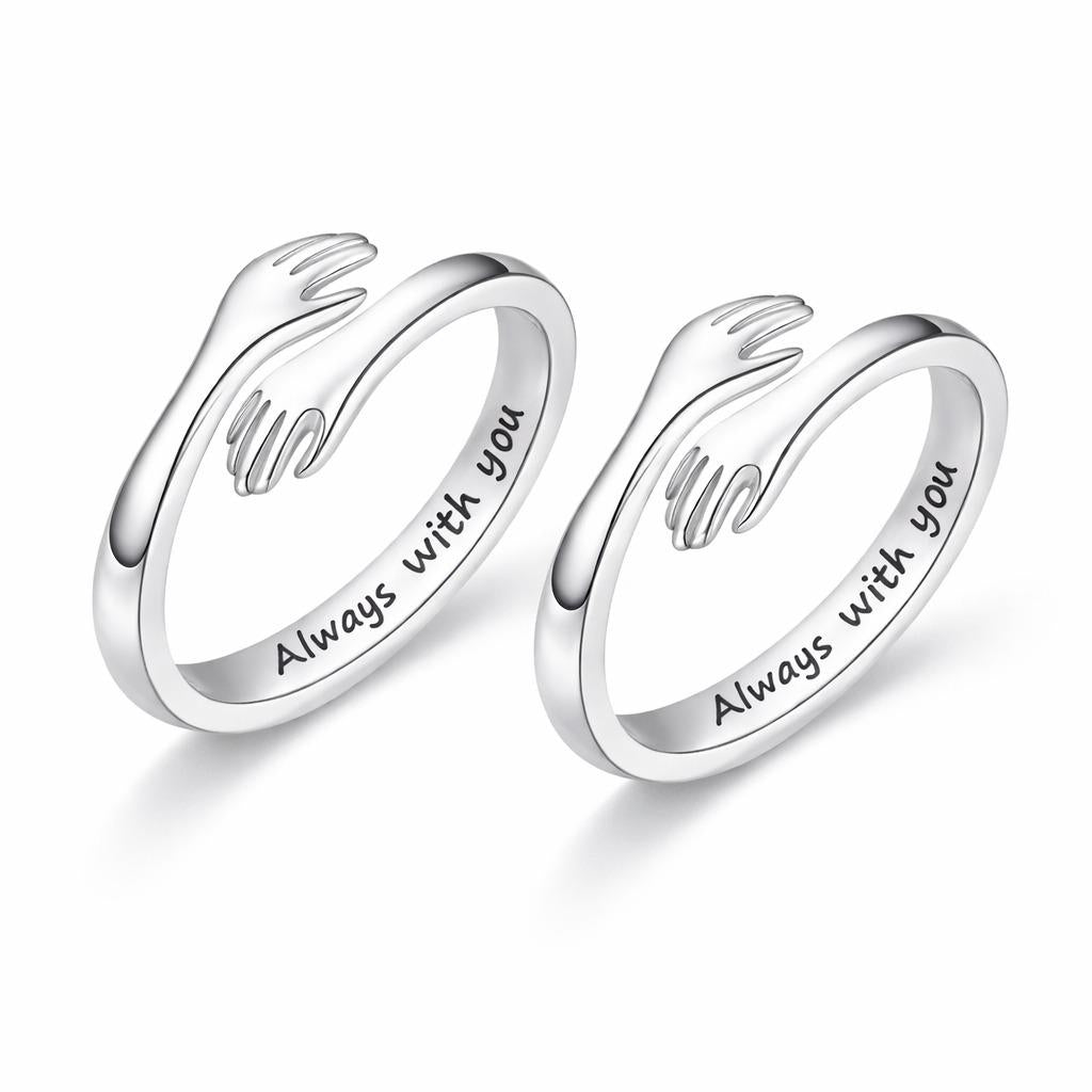 Hug Ring for Daughter/Granddaughter Valentine’s Day Gift – “I Will Always Love You” (No Ring Box) HNJZ0010