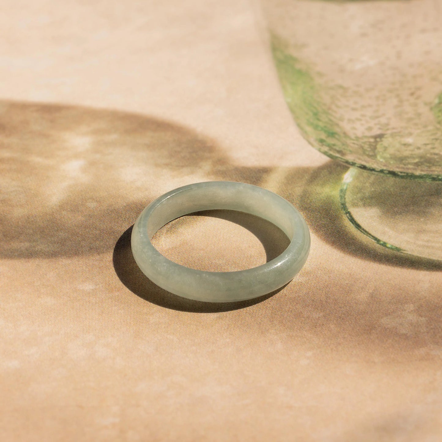 Delicate jade ring - Green crystal stacked ring - Natural gemstone ring - Bohemian style jewelry - Women's gift  HNJZ0056
