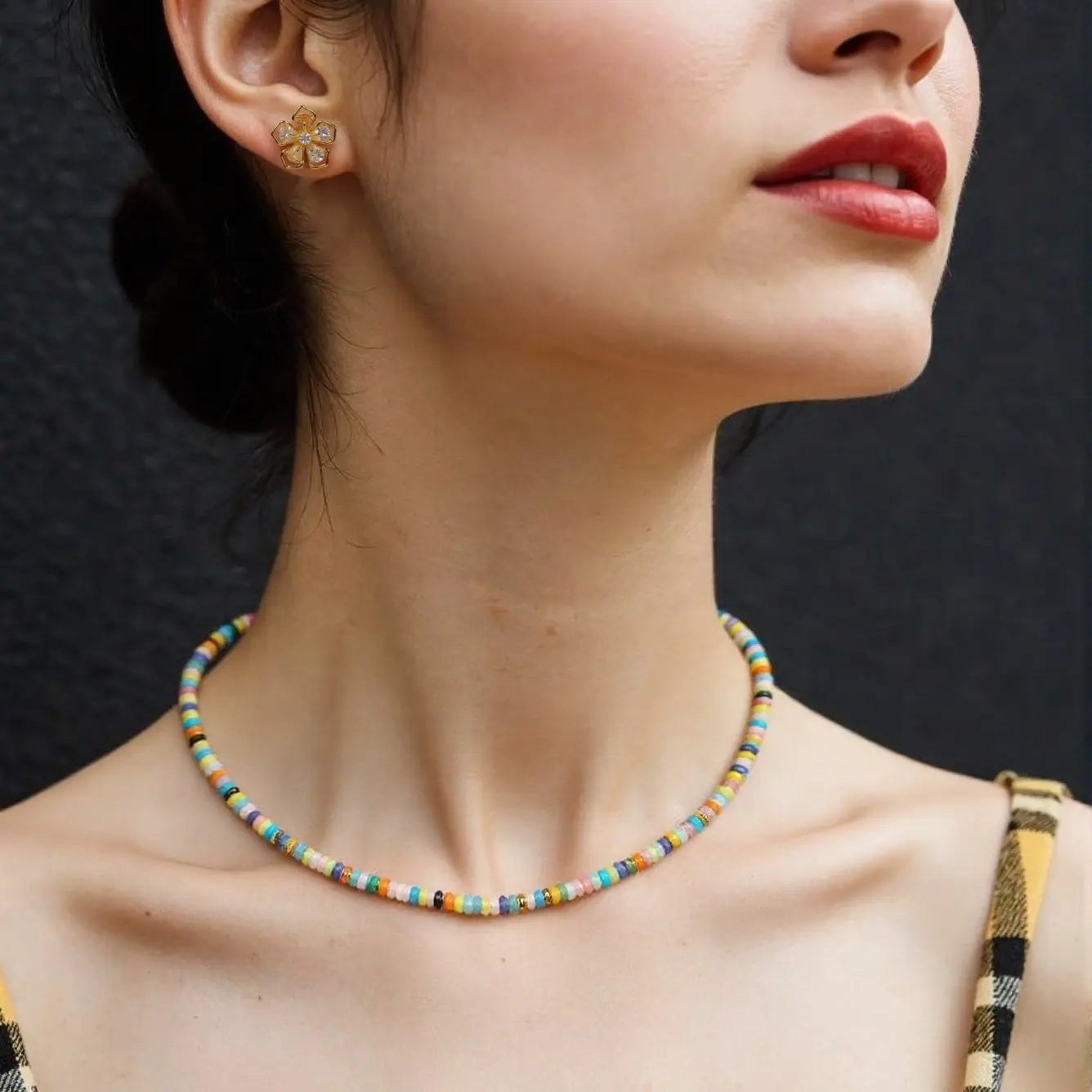 Boho Beaded Gemstone Necklace, Vibrant Mix & Creativity Crystal Energy, Gift for her, Friendship Necklace, Holiday Haul Deals, Colorful Energy Necklace, Spring Essentials, Meaningful Mother’s Day Gift for Mom HNXL0029