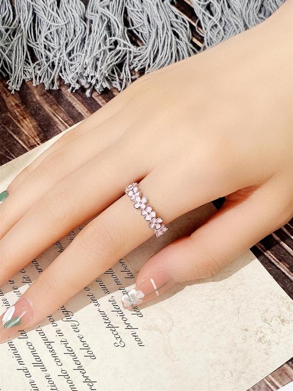 Mother's Day Gift Fashion Flower Design Cuff Ring, Unique Rings for Women, Elegant Women's Accessories for Wedding & Engagement, Casual Matching Jewelry for Party, Daily Clothing, Statement Ring HNJZ0020