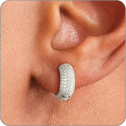 Gold Hoop Earrings for Big Ear Men Cartilage Huggie Simple Lightweight Valentine's Day Gift HNEH0005