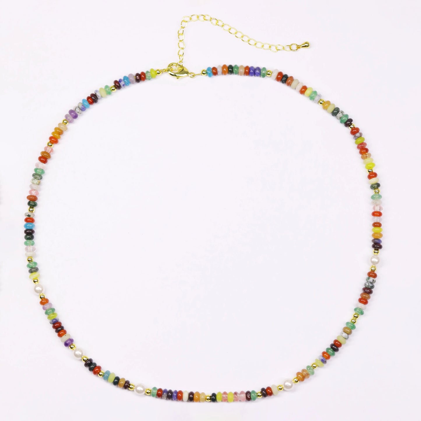 Boho Beaded Gemstone Necklace, Vibrant Mix & Creativity Crystal Energy, Gift for her, Friendship Necklace, Holiday Haul Deals, Colorful Energy Necklace, Spring Essentials, Meaningful Mother’s Day Gift for Mom HNXL0029