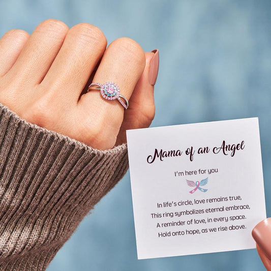 Mama of an Angel Circle Ring - Hypoallergenic, Colorfast, and with an open design suitable for all finger sizes HNJZ0034