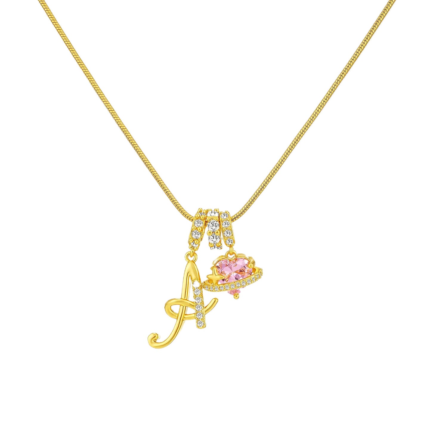 Art-designed personalized name letter necklace, free of allergenic ingredients, with adjustable size. It is an excellent Valentine's Day gift for women and girls HNXL0009