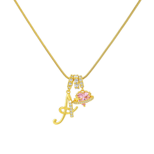 Art-designed personalized name letter necklace, free of allergenic ingredients, with adjustable size. It is an excellent Valentine's Day gift for women and girls HNXL0009