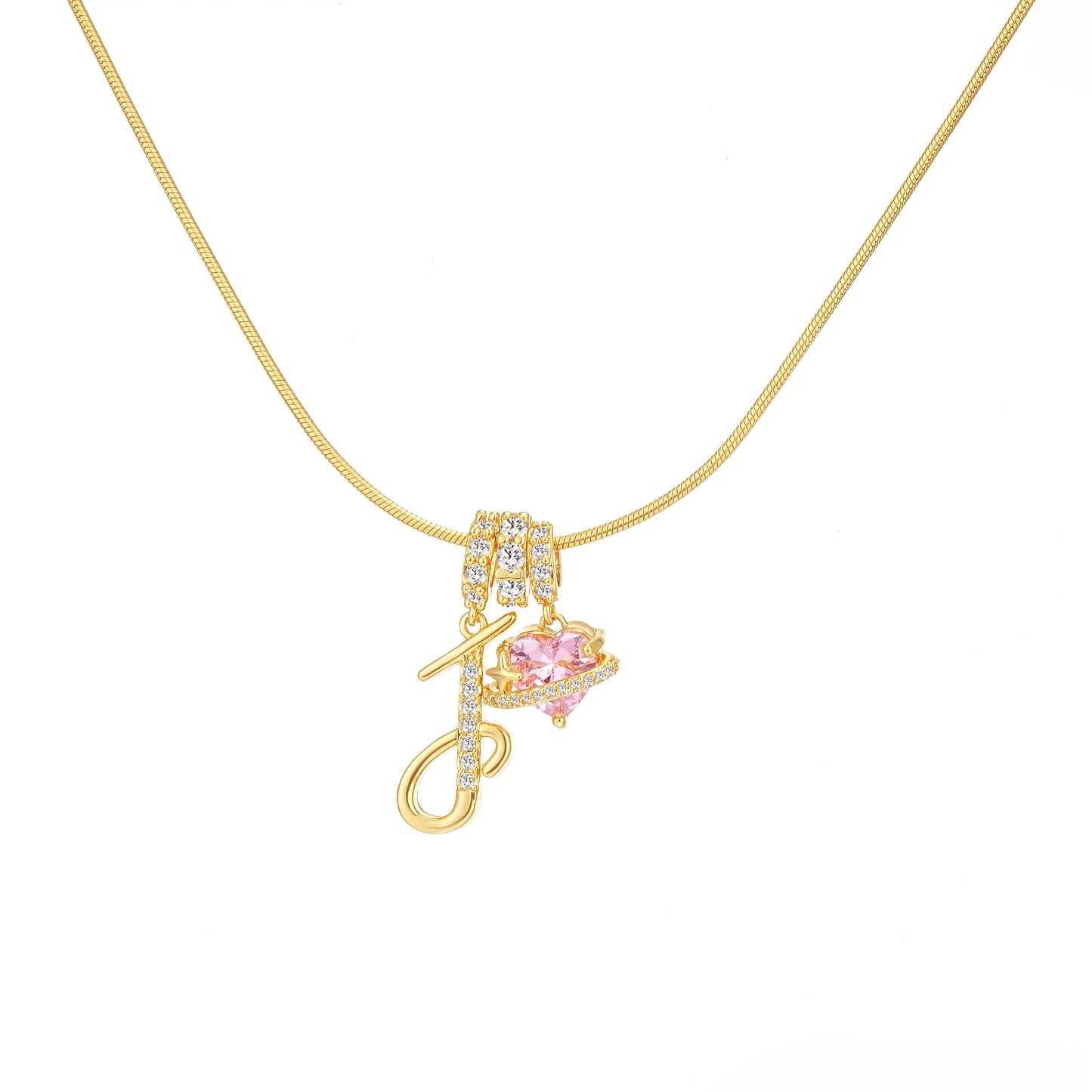 Art-designed personalized name letter necklace, free of allergenic ingredients, with adjustable size. It is an excellent Valentine's Day gift for women and girls HNXL0009