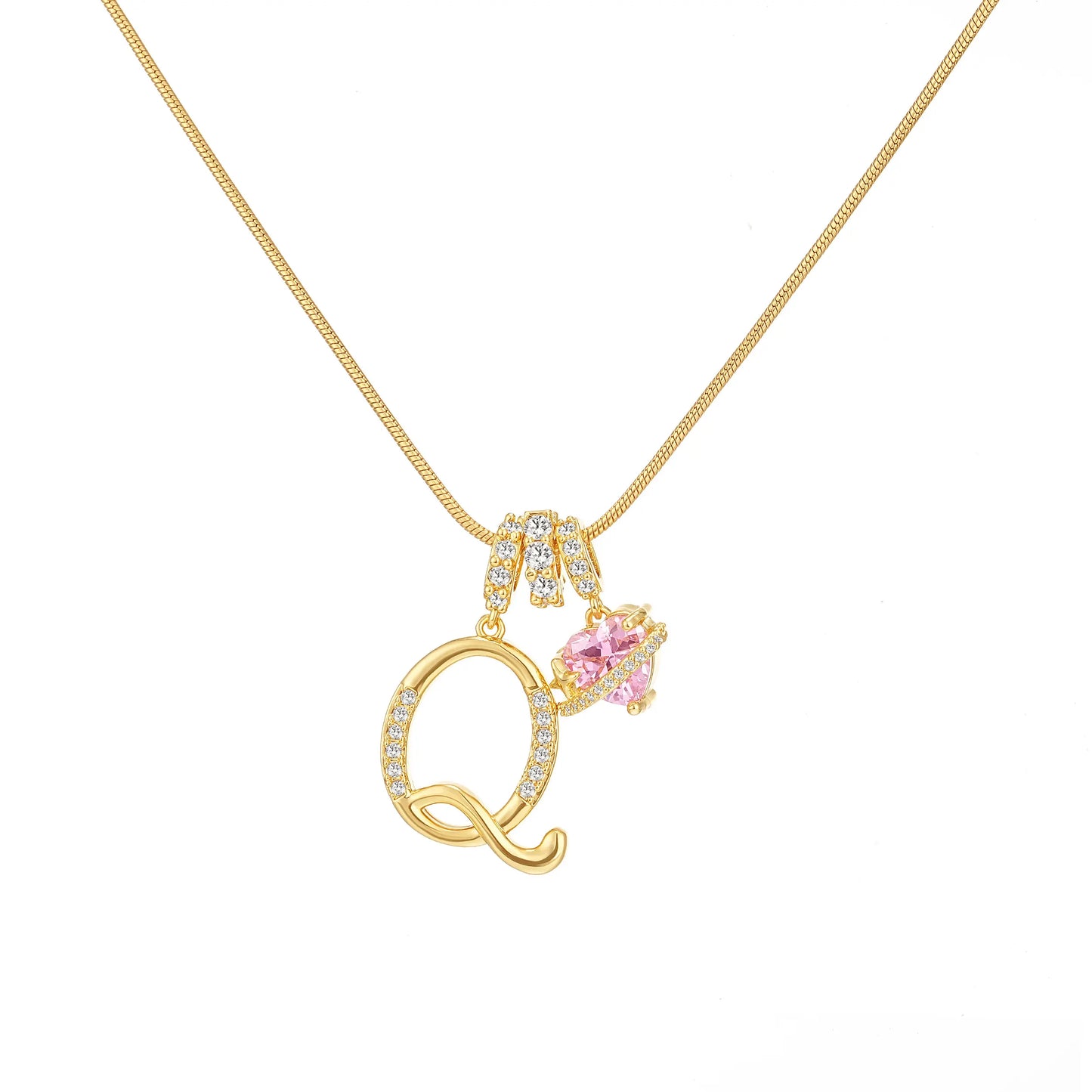 Art-designed personalized name letter necklace, free of allergenic ingredients, with adjustable size. It is an excellent Valentine's Day gift for women and girls HNXL0009