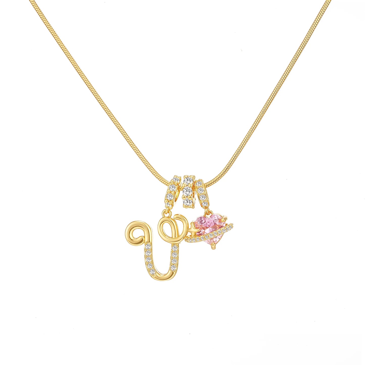 Art-designed personalized name letter necklace, free of allergenic ingredients, with adjustable size. It is an excellent Valentine's Day gift for women and girls HNXL0009