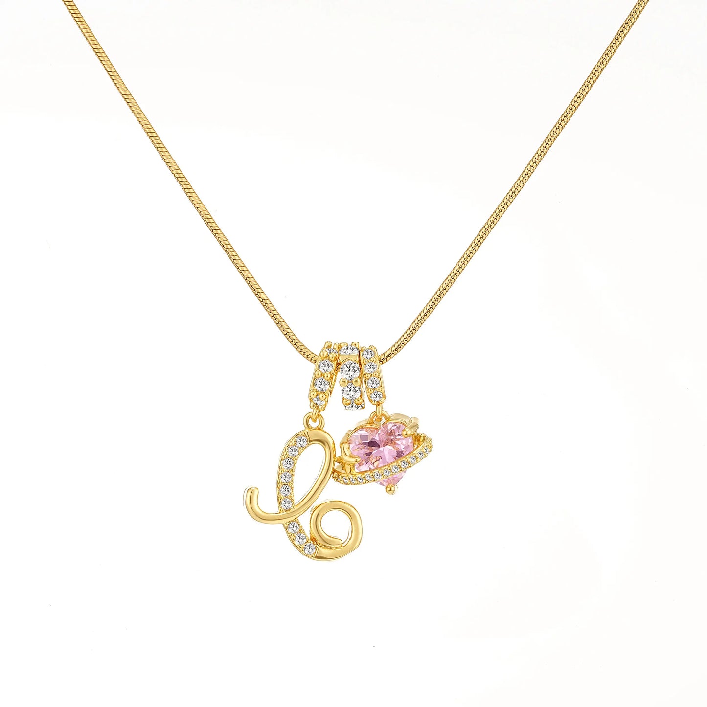 Art-designed personalized name letter necklace, free of allergenic ingredients, with adjustable size. It is an excellent Valentine's Day gift for women and girls HNXL0009