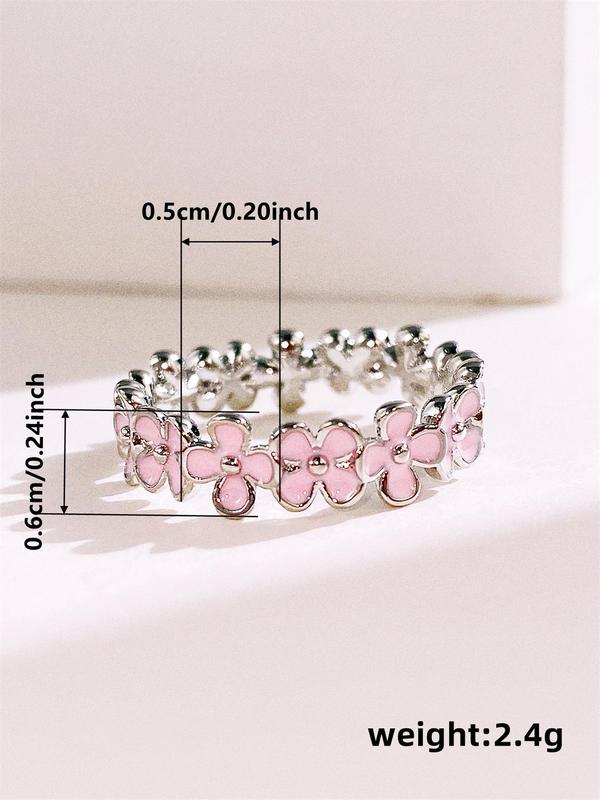 Mother's Day Gift Fashion Flower Design Cuff Ring, Unique Rings for Women, Elegant Women's Accessories for Wedding & Engagement, Casual Matching Jewelry for Party, Daily Clothing, Statement Ring HNJZ0020