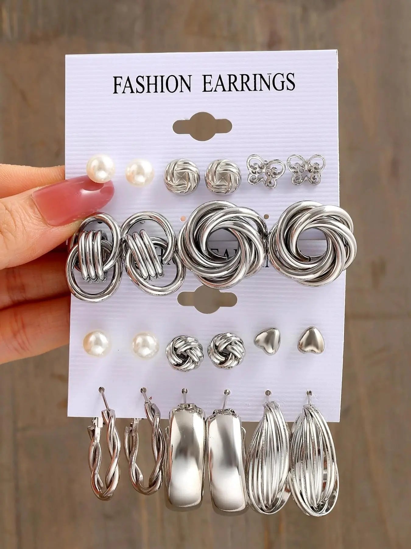 Mother's Day Gift Women's Elegant Butterfly & Heart & Twist Design Earrings, Faux Pearl Decor Earrings Set for Women & Girls for Party Decoration, Unique Design Earrings HNEH0027