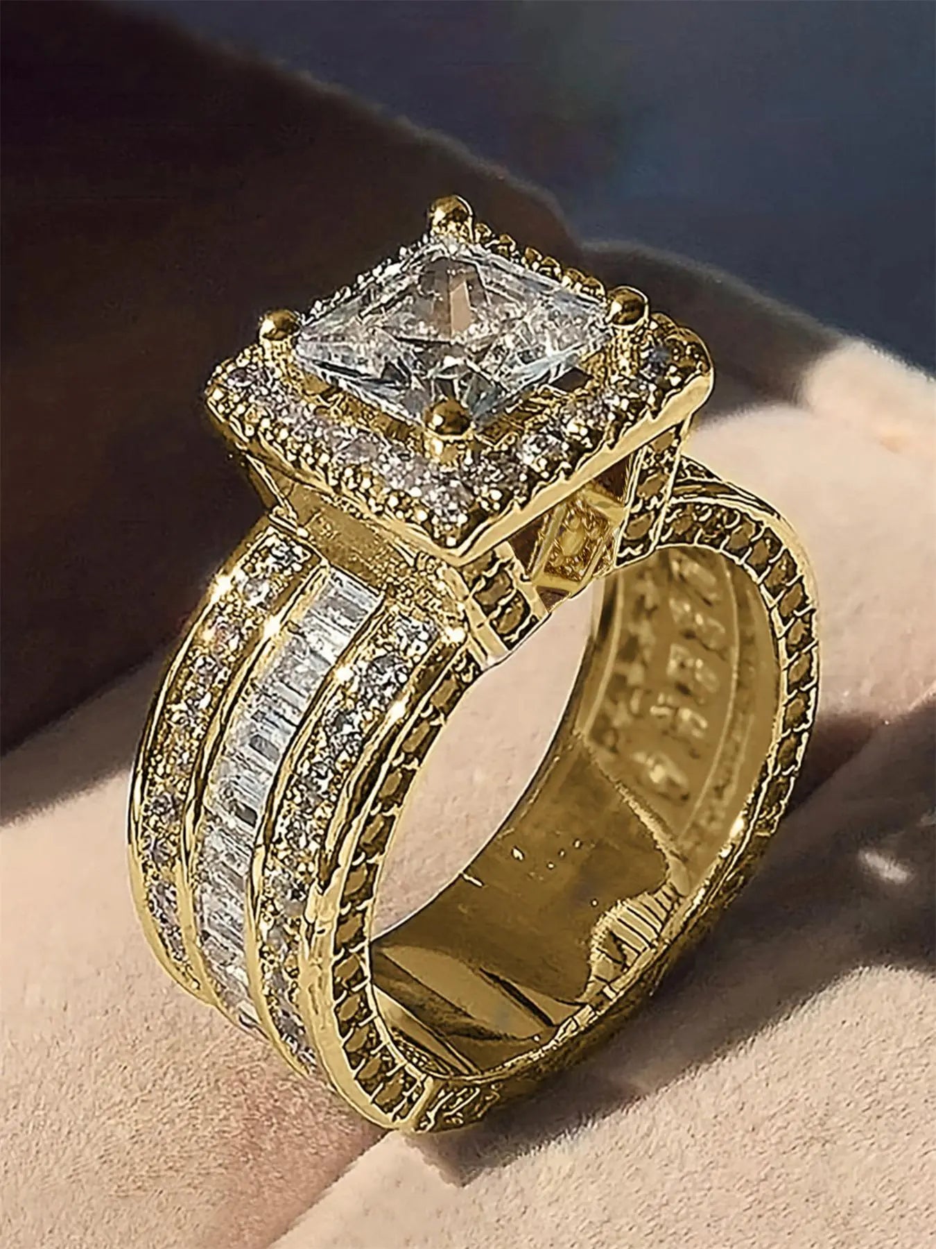 Elegant Artificial Zircon Decorated Ring, Cubic Zirconia Rings, Fashion Accessories for Women, Trendy All-match & Exquisite Jewelry for Birthday Gift HNJZ0052
