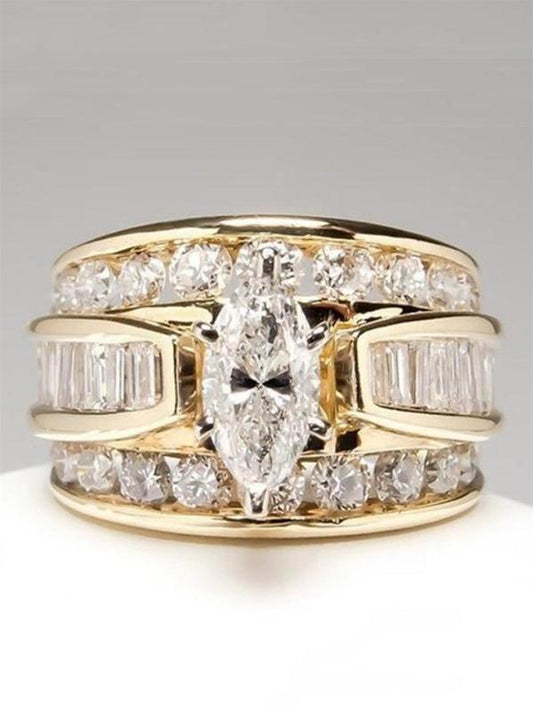 Fashion Artificial Crystal Decorated Ring, Pave Engagement Ring, Wedding Engagement Party Accessories for Women, Trendy Accessories for Party and Daily Life HNJZ0001