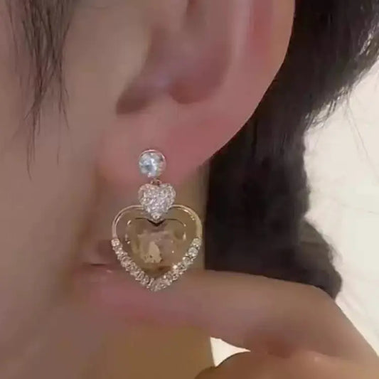 Unique Design Earrings | Trendy Fashion Accessories | Stylish Sweet Heart-shaped Earrings | Perfect for Daily Wear & Special Occasions HNEH0049
