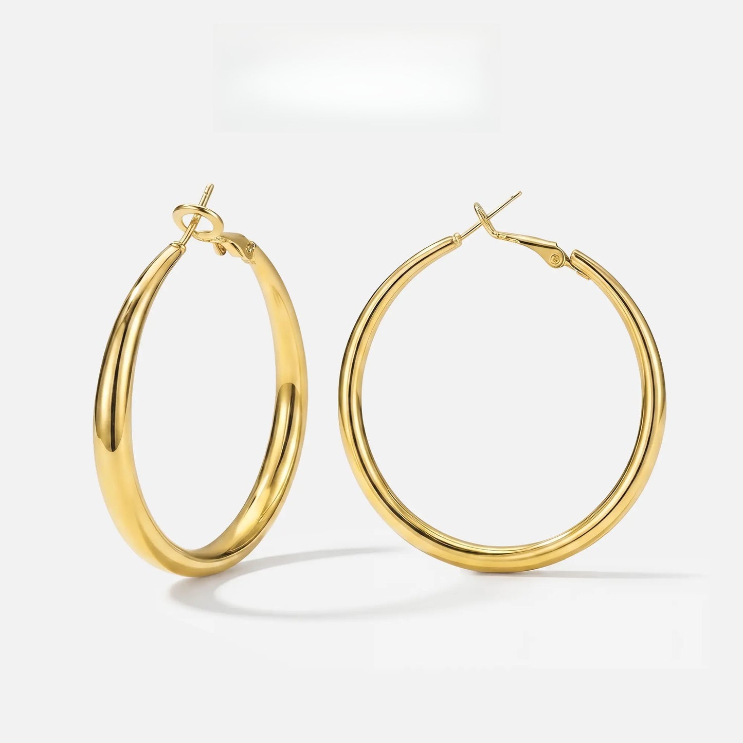 Gold Silver Hoop Earrings for Women Hypoallergenic Stainless Steel Lightweight Large Small Hoops Set 30mm 40mm 50mm 60mm Daily Wear Gift for Girlfriend Wife Mom HNEH0006