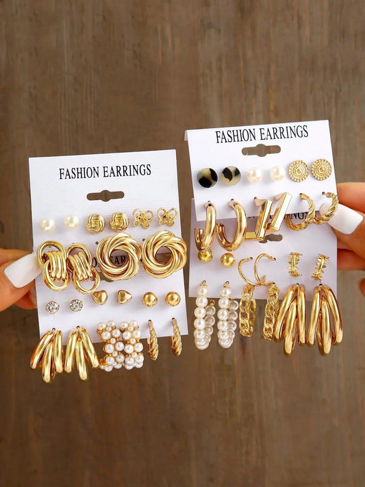 Mother's Day Gift Faux Pearl & Rhinestone Decorated Heart & Butterfly Design Stud Earrings As Gift, 2024 New Dainty Jewelry for Daily Clothing Decor, Party, High Quality Earrings, Trendy Jewelry HNEH0024