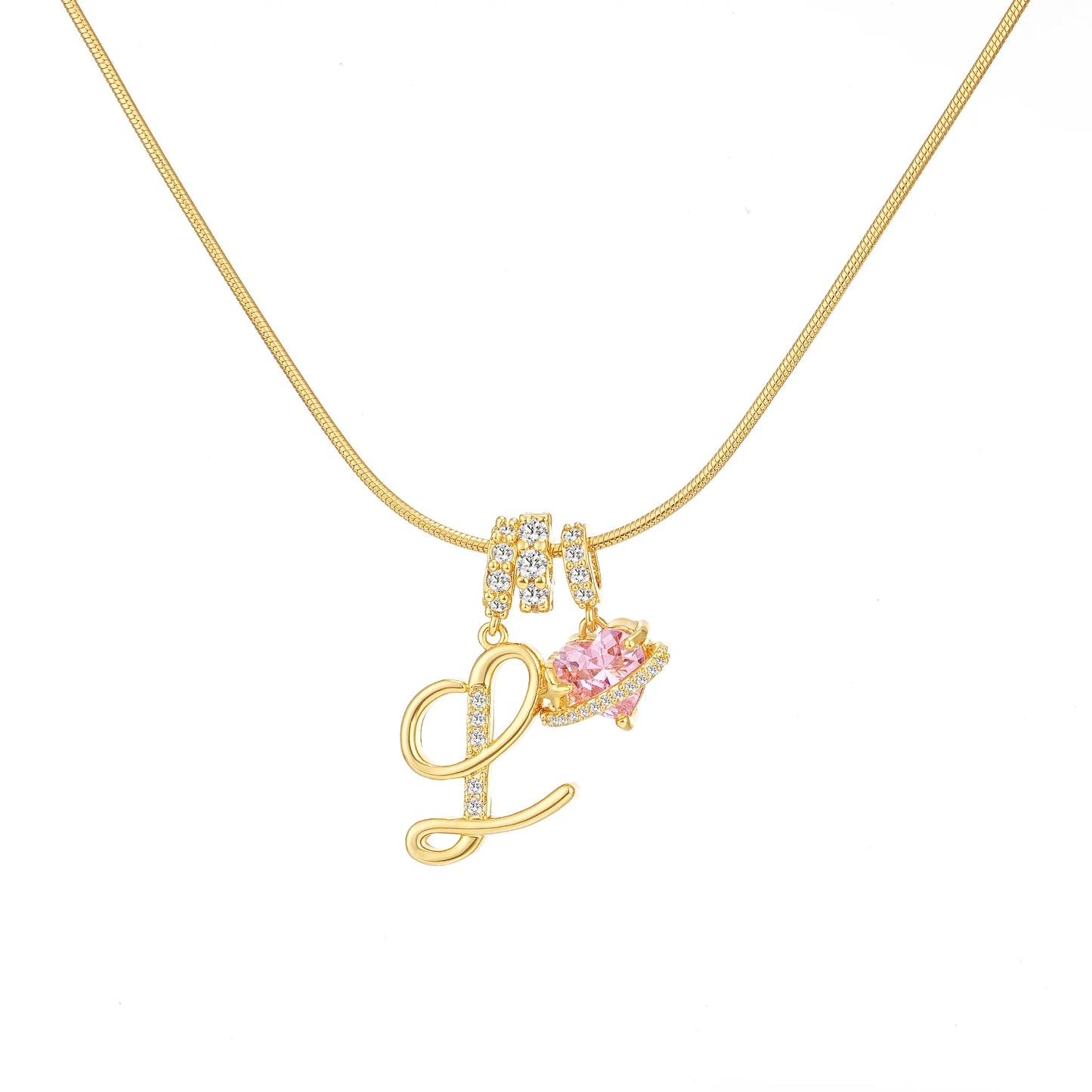 Art-designed personalized name letter necklace, free of allergenic ingredients, with adjustable size. It is an excellent Valentine's Day gift for women and girls HNXL0009