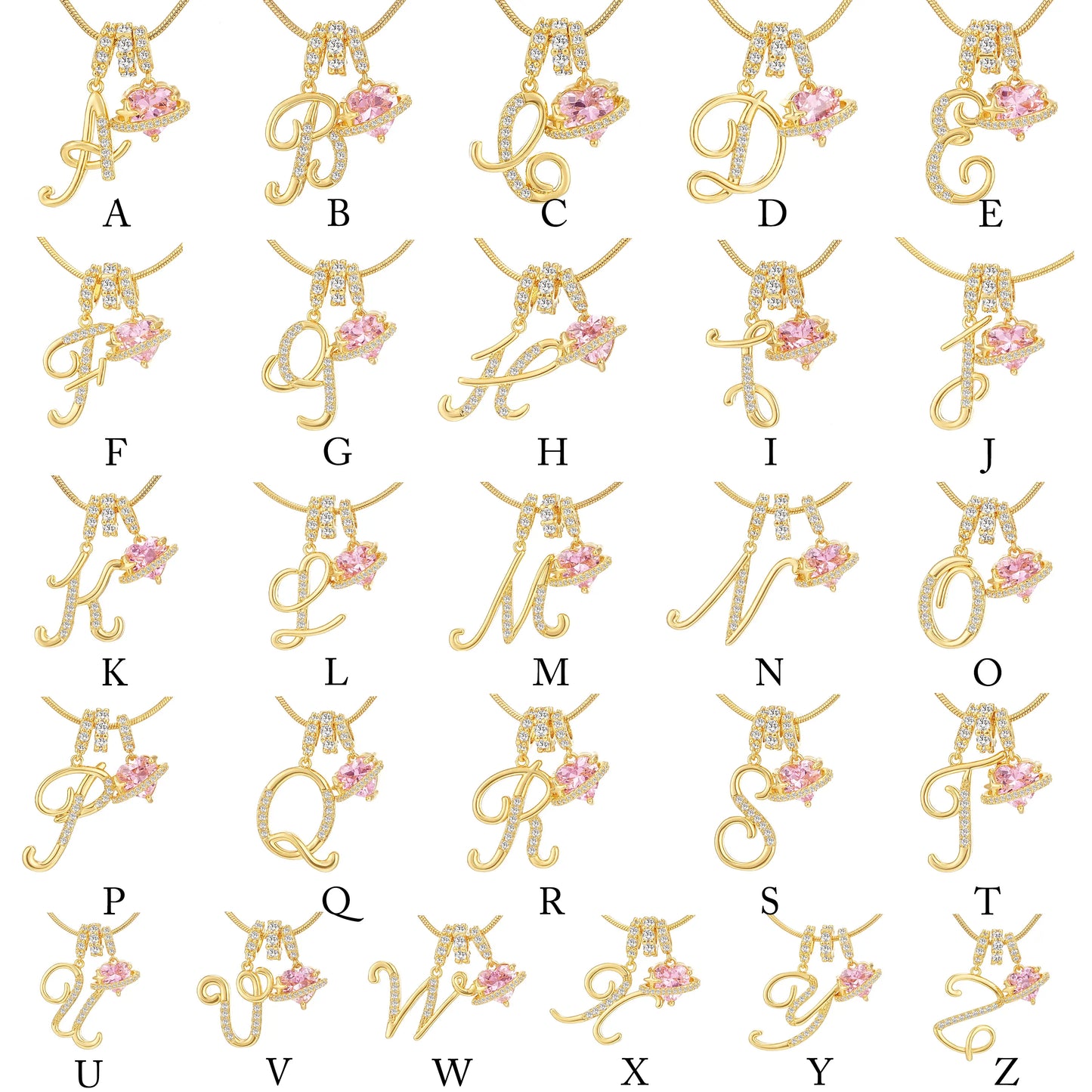 Art-designed personalized name letter necklace, free of allergenic ingredients, with adjustable size. It is an excellent Valentine's Day gift for women and girls HNXL0009