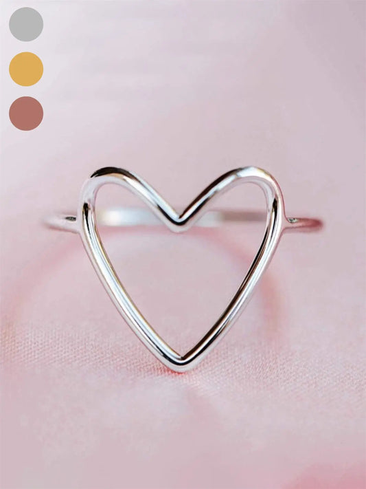 Mother's Day Gift Heart Design Ring, Fashion Heart Rings, Fashion Accessories for Women & Girls, Trendy All-match & Exquisite Jewelry for Birthday Gift HNJZ0051