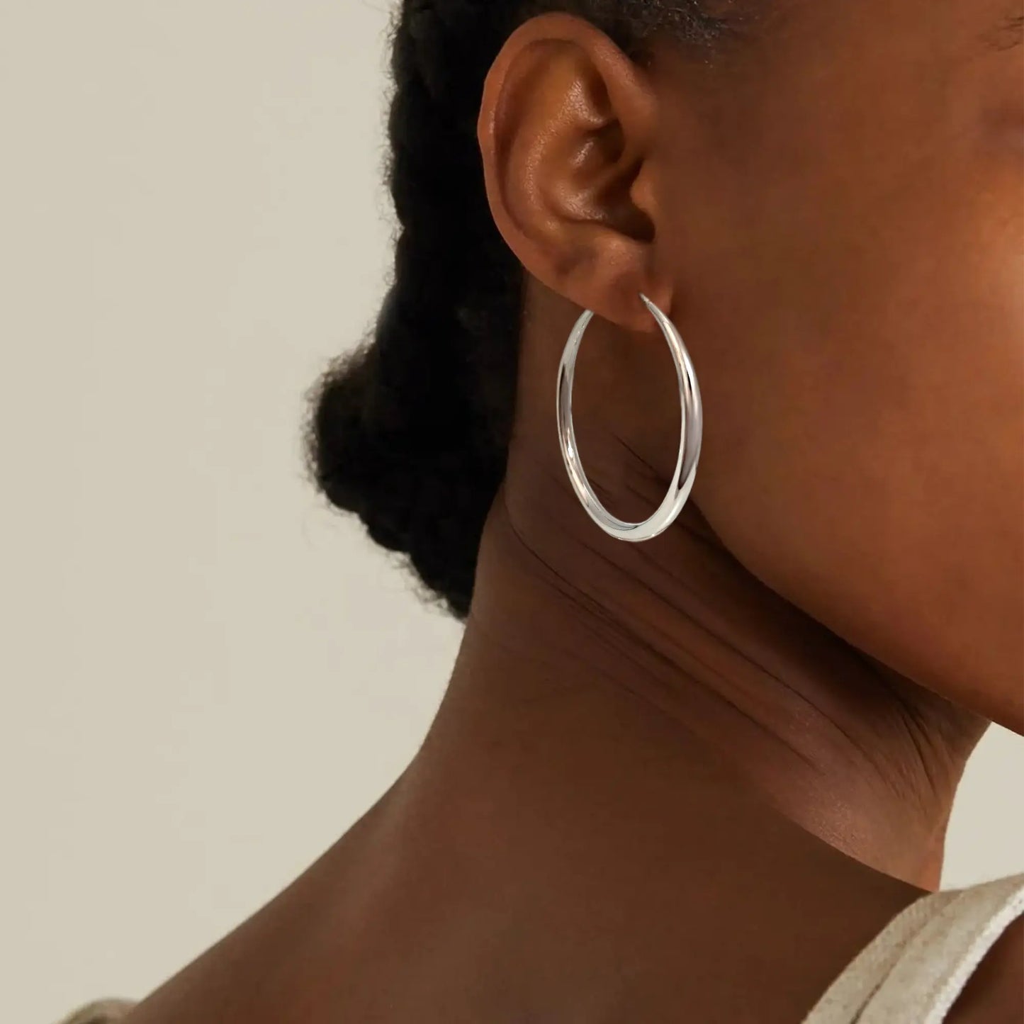 Gold Silver Hoop Earrings for Women Hypoallergenic Stainless Steel Lightweight Large Small Hoops Set 30mm 40mm 50mm 60mm Daily Wear Gift for Girlfriend Wife Mom HNEH0006