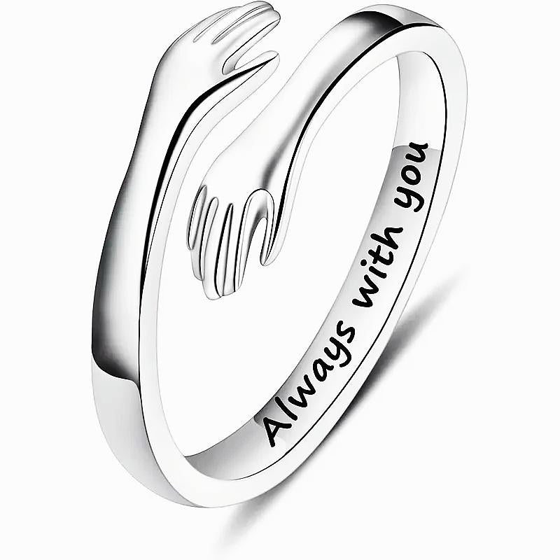 Hug Ring for Daughter/Granddaughter Valentine’s Day Gift – “I Will Always Love You” (No Ring Box) HNJZ0010
