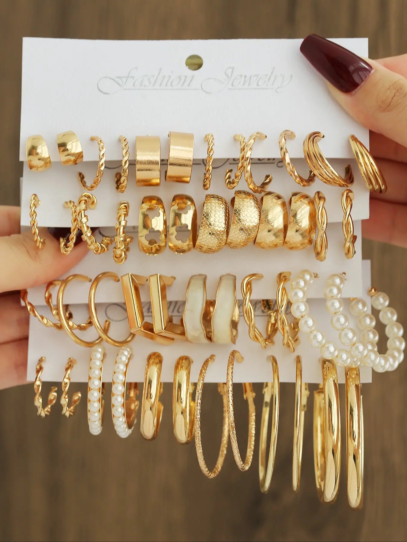 24 Pairs Elegant Alloy Flower Earrings Set, Hoop Earring Set with Mermaid Design, Perfect Gift for Women and Office Wear Jewelry Collection, Earring Stacking Set, Ear Accessories HNEH0022