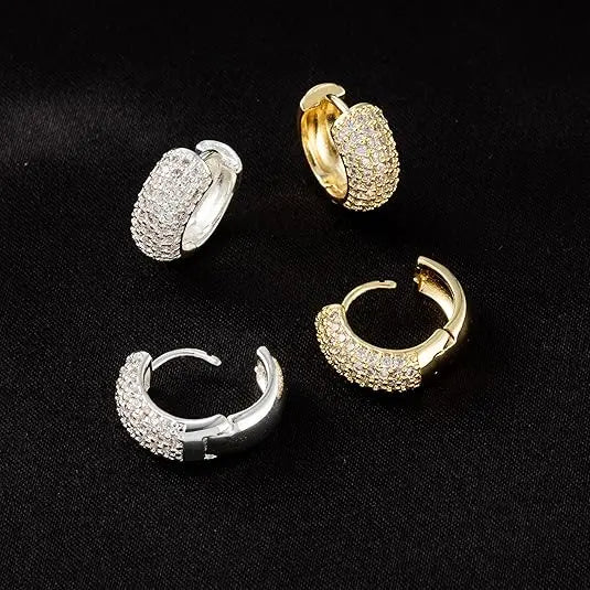 Gold Hoop Earrings for Big Ear Men Cartilage Huggie Simple Lightweight Valentine's Day Gift HNEH0005