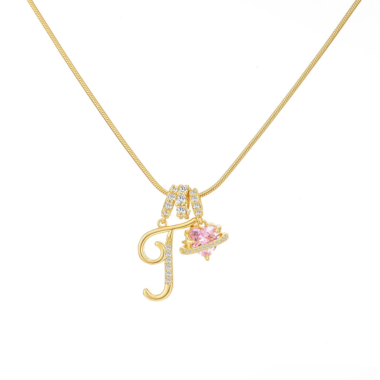 Art-designed personalized name letter necklace, free of allergenic ingredients, with adjustable size. It is an excellent Valentine's Day gift for women and girls HNXL0009