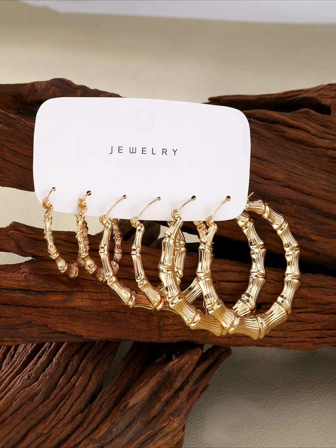 Creative Bamboo Joint Design Hoop Earrings, Hoop Earring Sets, Fashionable Jewelry for Women & Girls, Trendy All-match & Exquisite Jewelry for Birthday Gift, High Quality Earrings HNEH0017