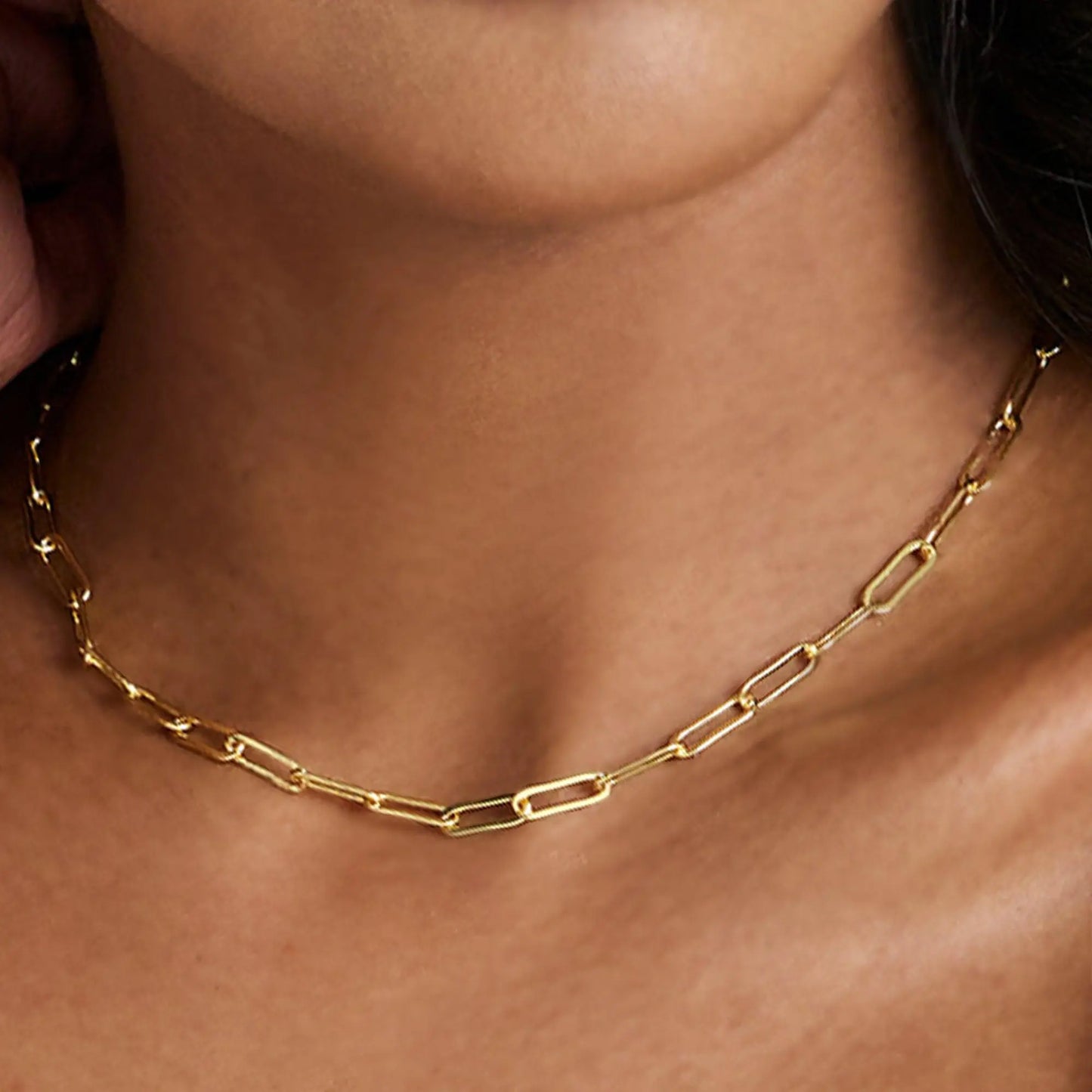 Gold or Silver Plated Women's Waterproof Link Up Necklace HNXL0020
