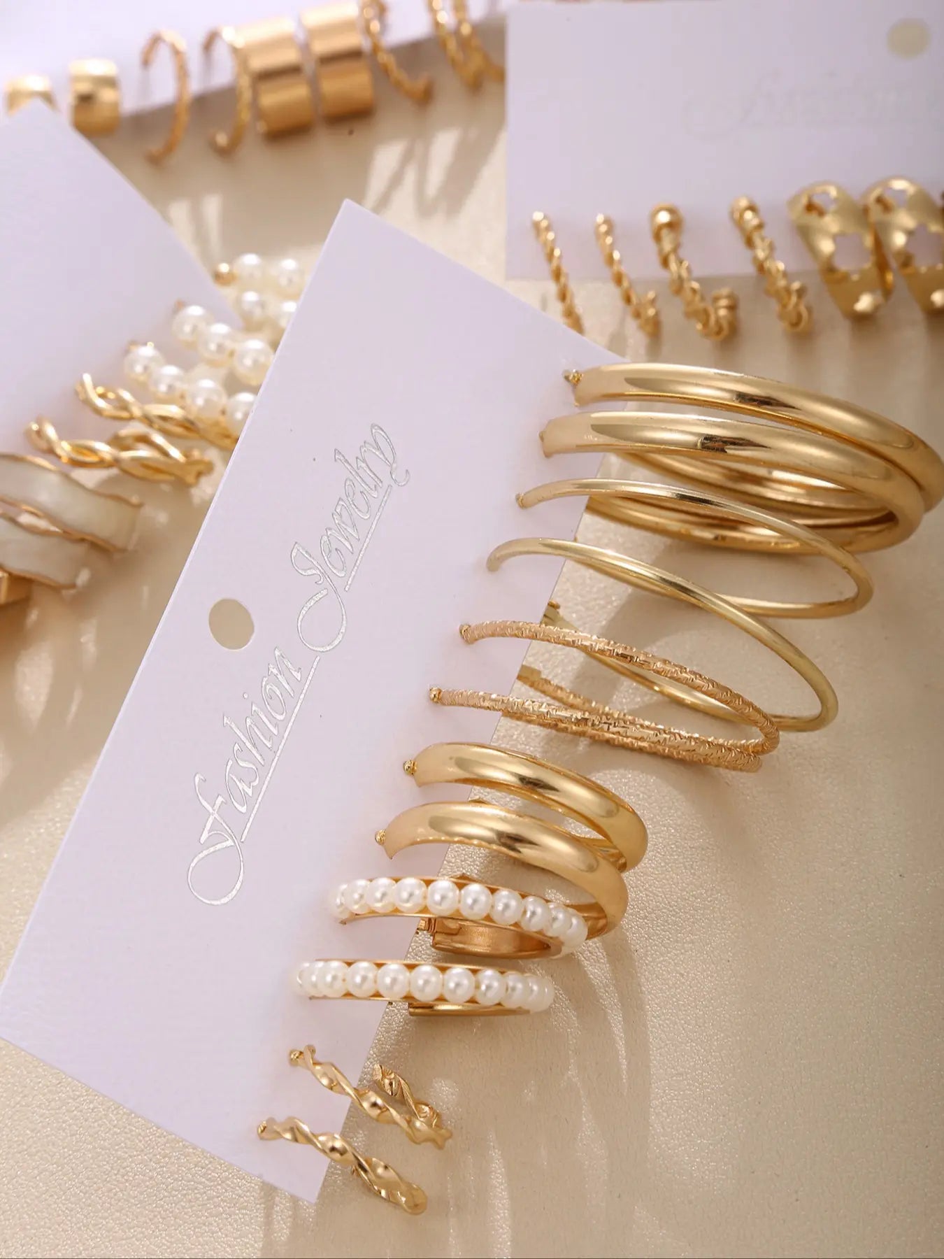 24 Pairs Elegant Alloy Flower Earrings Set, Hoop Earring Set with Mermaid Design, Perfect Gift for Women and Office Wear Jewelry Collection, Earring Stacking Set, Ear Accessories HNEH0022