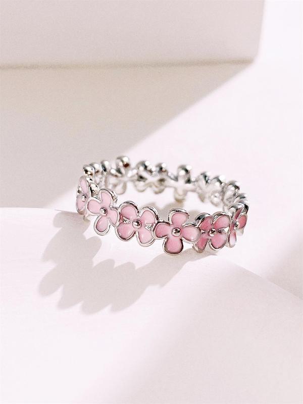 Mother's Day Gift Fashion Flower Design Cuff Ring, Unique Rings for Women, Elegant Women's Accessories for Wedding & Engagement, Casual Matching Jewelry for Party, Daily Clothing, Statement Ring HNJZ0020