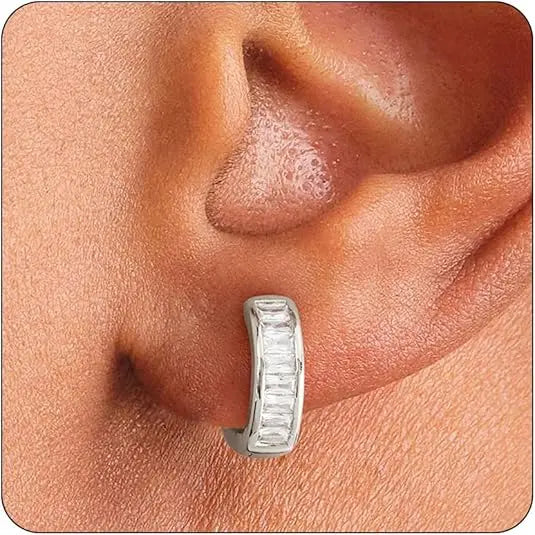 Gold Hoop Earrings for Big Ear Men Cartilage Huggie Simple Lightweight Valentine's Day Gift HNEH0005
