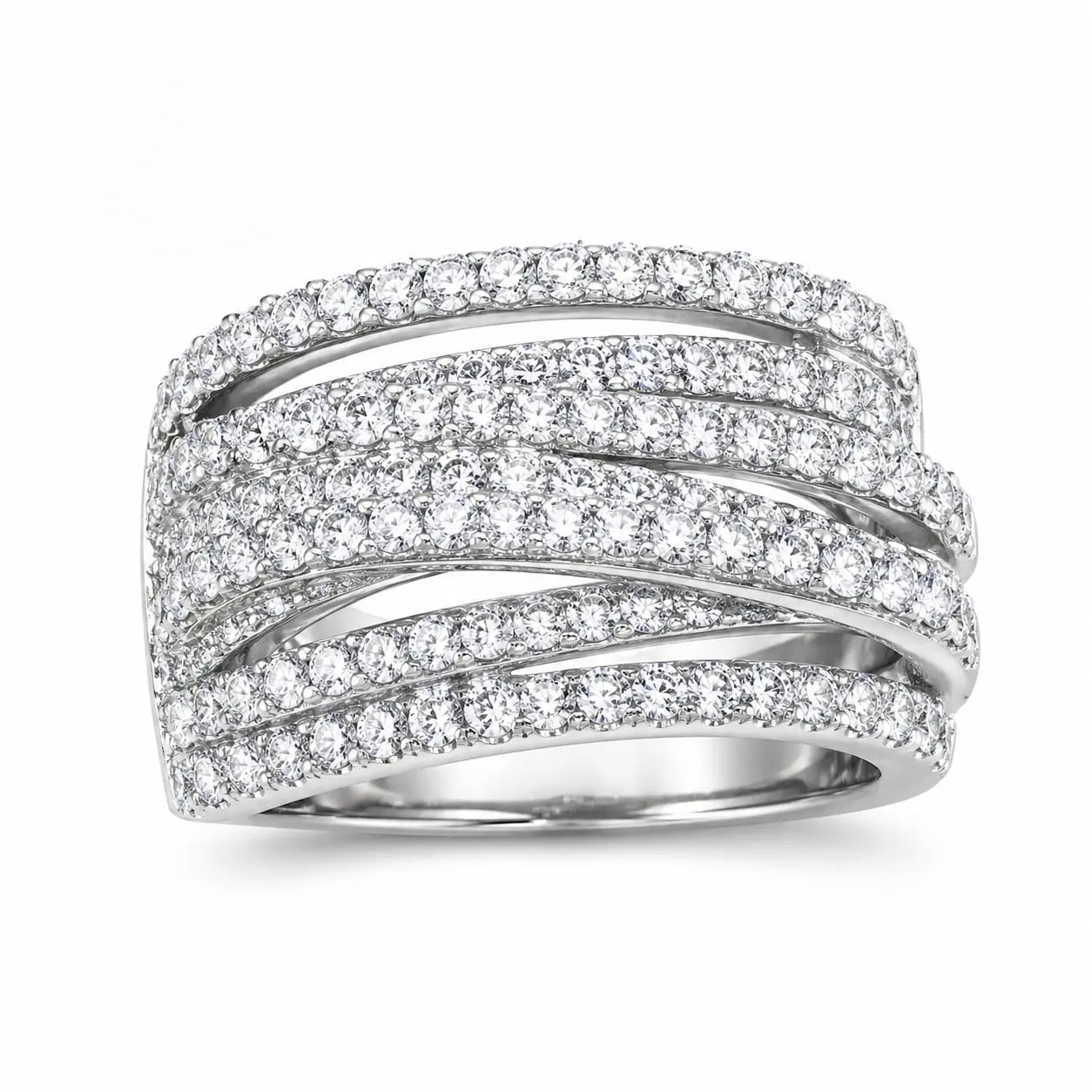 Women's  Wrap-Around Ring, Luxury Jewelry for Gifts, Refined Elegance for Formal Events, Sparkling Stones, Hypoallergenic & Comfortable Fit HNJZ0049